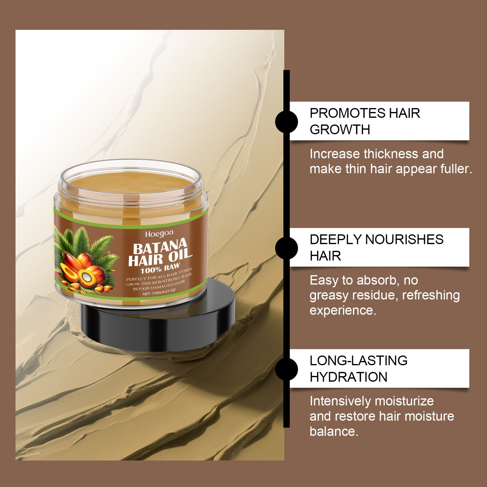 Batana Oil 100% Natural Hair Care Oil Prevents Hair Loss In Men And Women Nourishes Dry Hair Ends Improves Smoothness And Shine