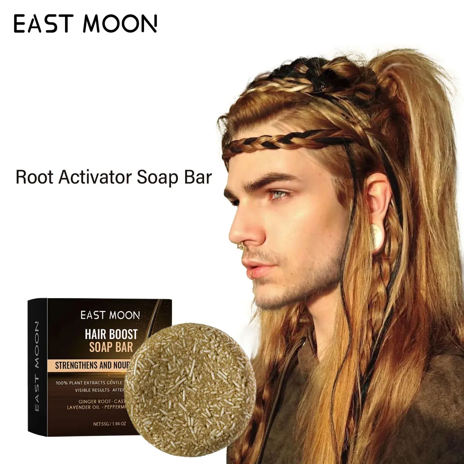 Hair Darkening Soap Effective Repair Gray White Color Hair Permanent Black Dye Moisturize Nourishing Smooth Clean Solid Shampoo