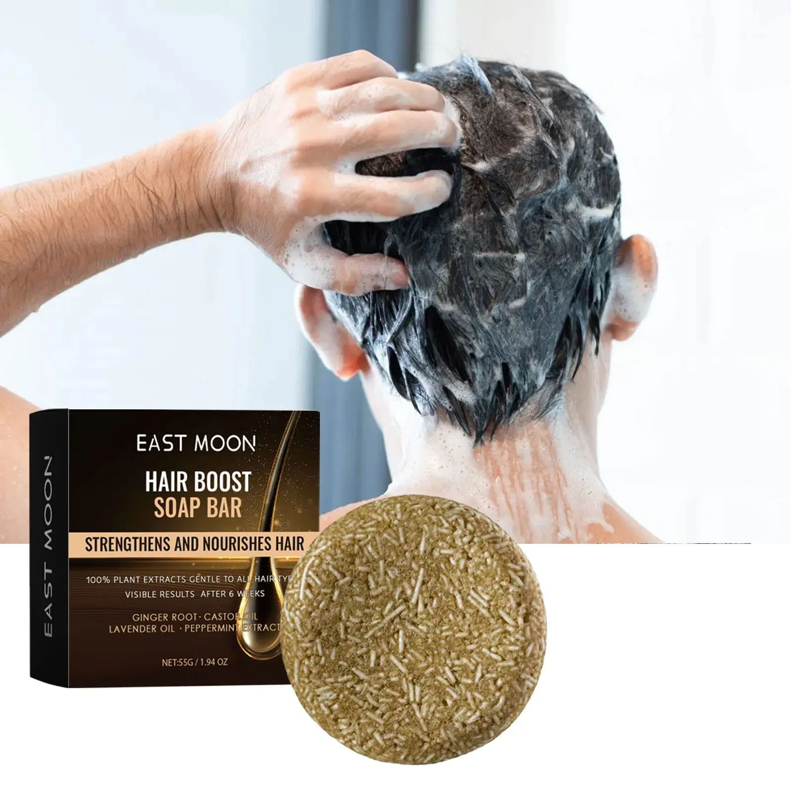 Hair Darkening Soap Effective Repair Gray White Color Hair Permanent Black Dye Moisturize Nourishing Smooth Clean Solid Shampoo