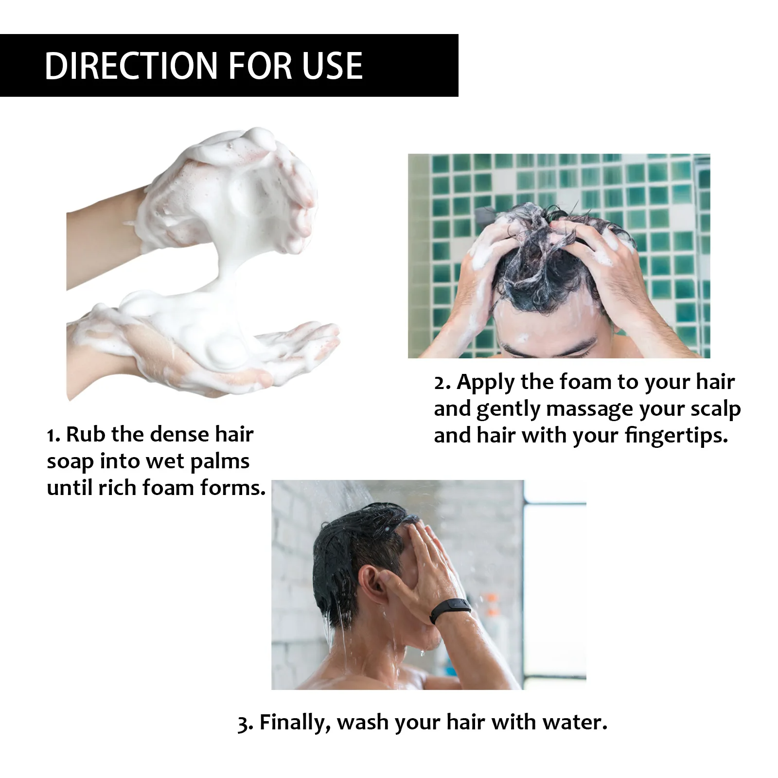 Hair Darkening Soap Effective Repair Gray White Color Hair Permanent Black Dye Moisturize Nourishing Smooth Clean Solid Shampoo
