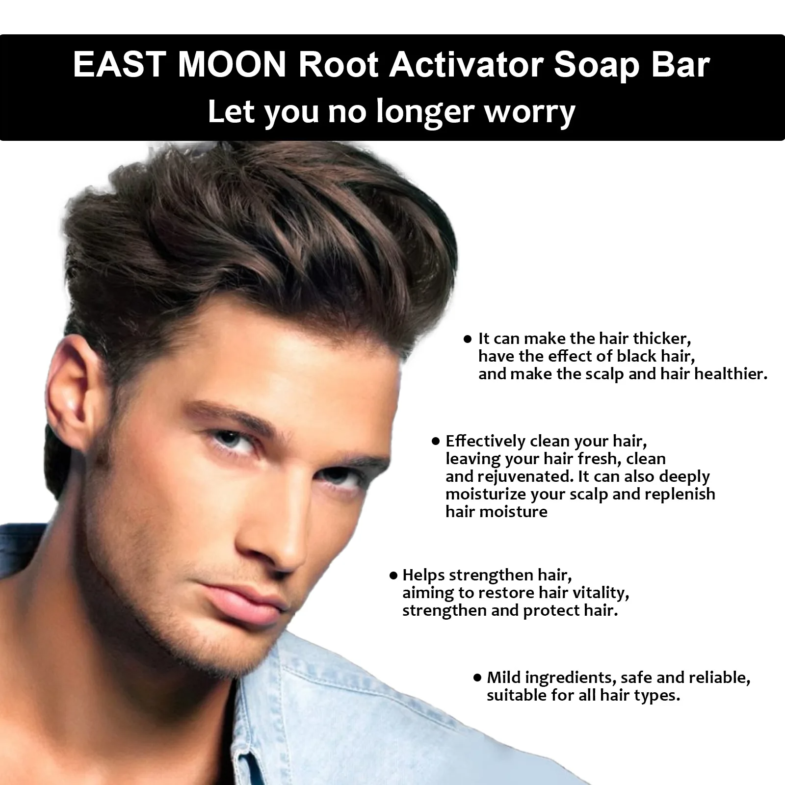 Hair Darkening Soap Effective Repair Gray White Color Hair Permanent Black Dye Moisturize Nourishing Smooth Clean Solid Shampoo