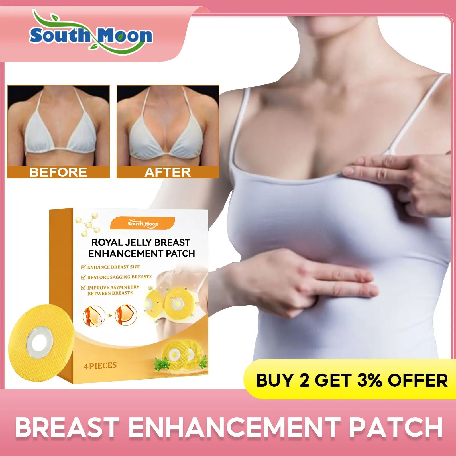 Breast Enhancement Patch Improve Sagging Lifting Tightening Breast Plump Up Promote Bigger Boobs Firming Chest Shaping Stickers