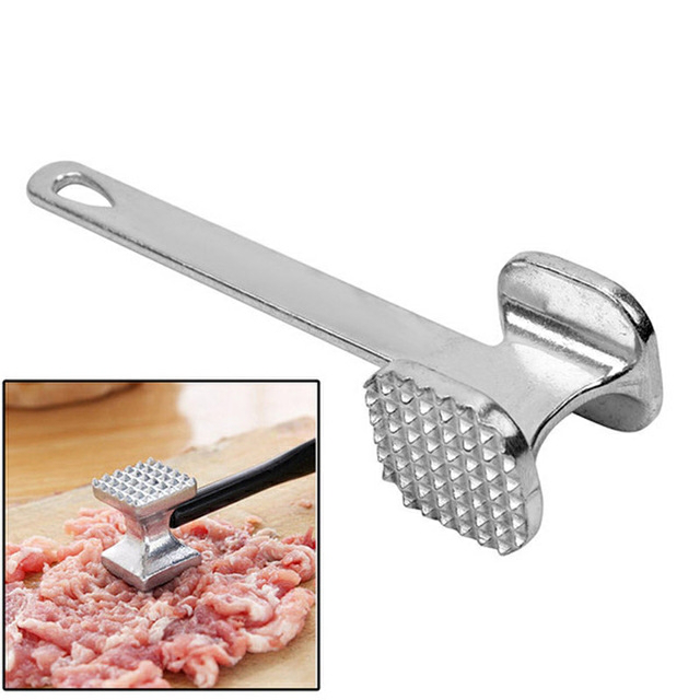 Aluminum Meat Hammer Loose Meat Tender Meat Hammer kitchen Baking Tool,Meat tenderizing hammer, stainless steel steak metal hammer, kitchen utensil, heavy-duty and durable double-sided design
