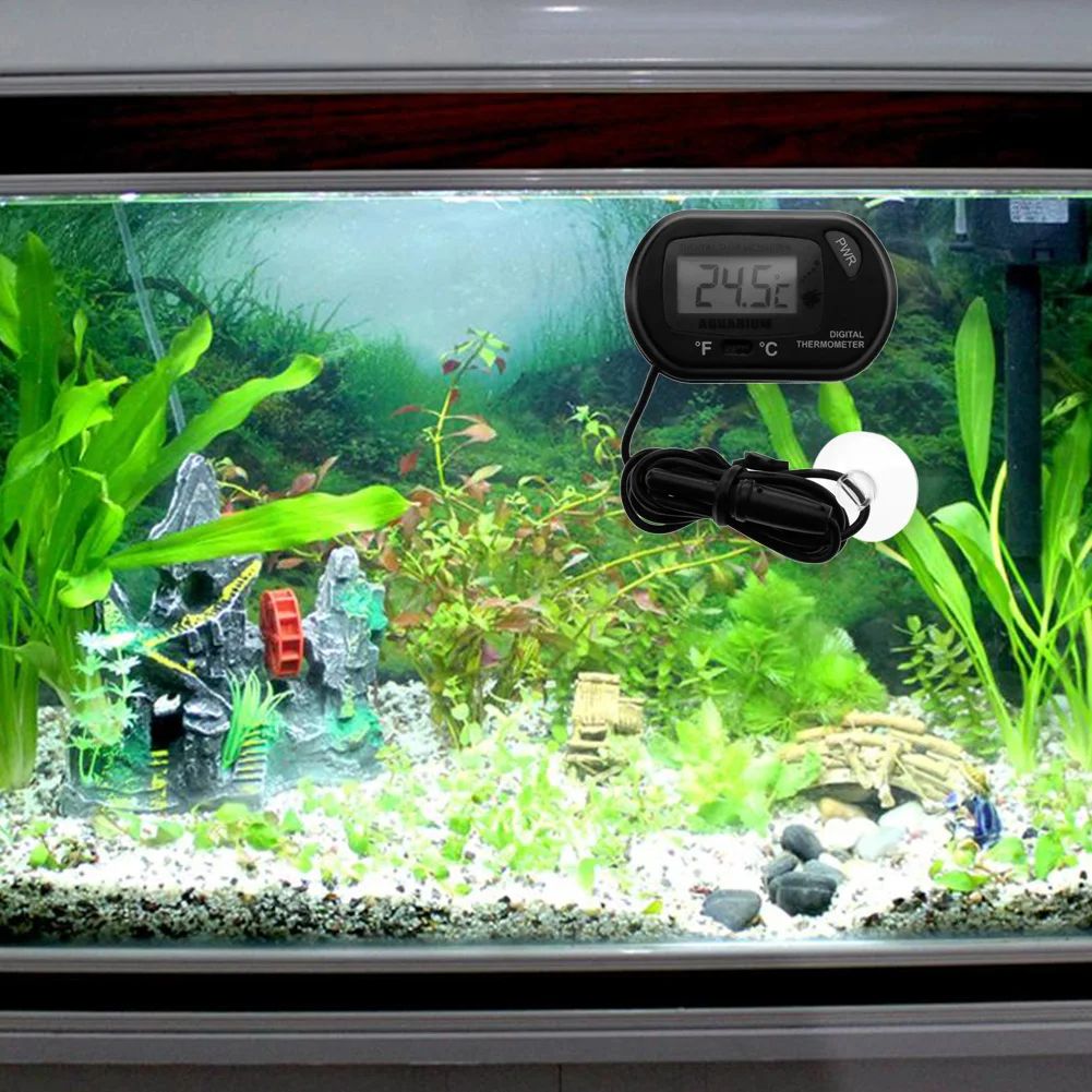 Thermometer Fish Tank Aquarium Electronic Digital Reptile Turtle Diving Pet Box Suction Cup Waterproof Electronic Thermometer