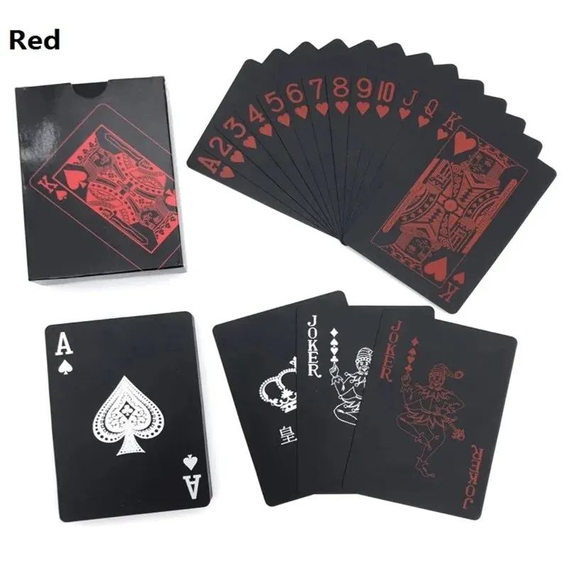 Poker Plastic Playing Cards Set Black Color Poker Card Sets Classic Magic
