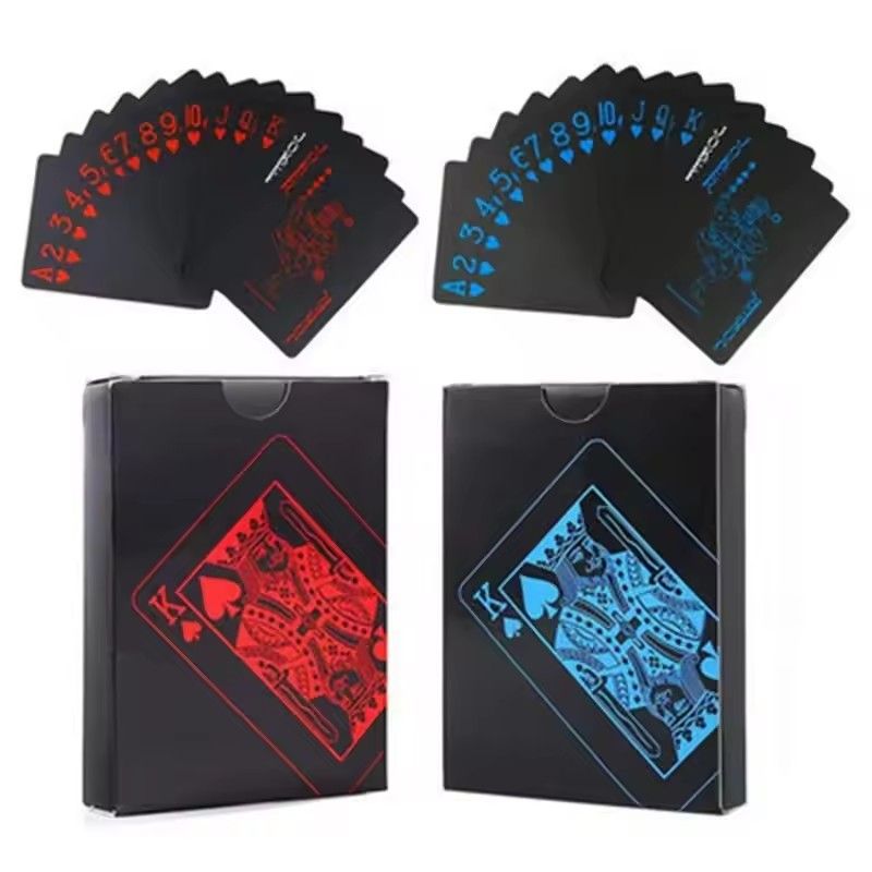 Poker Plastic Playing Cards Set Black Color Poker Card Sets Classic Magic