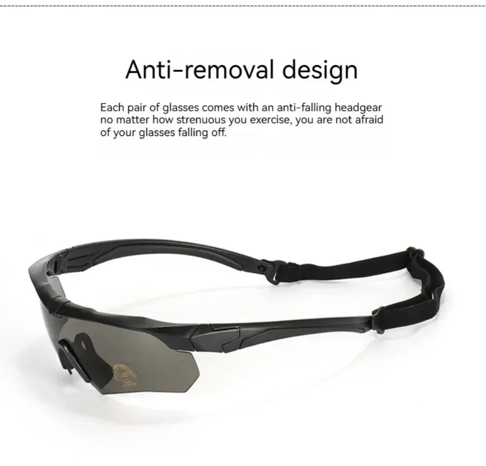 Military Tactical Goggles CS Airsoft Windproof Shooting Glasses HD 3 Lens Motocross Motorcycle Mountaineering Safe Glasses