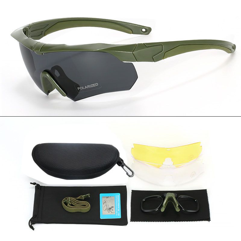 Military Tactical Goggles CS Airsoft Windproof Shooting Glasses HD 3 Lens Motocross Motorcycle Mountaineering Safe Glasses