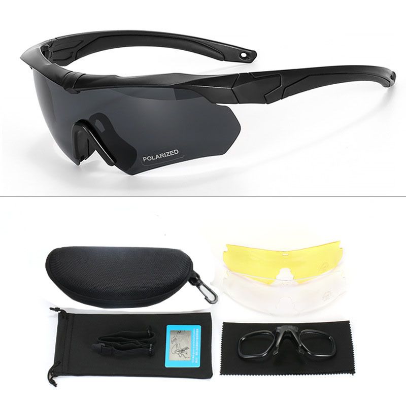 Military Tactical Goggles CS Airsoft Windproof Shooting Glasses HD 3 Lens Motocross Motorcycle Mountaineering Safe Glasses