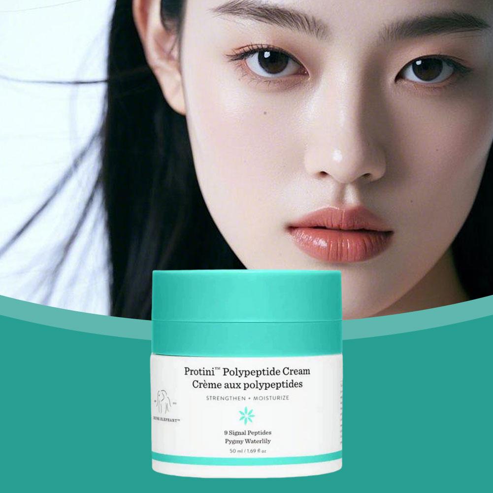 Protini Polypep Firming Refillable Moisturizer ,Lala Retro Polypeptide Face Cream Moisturizing Hydrating Improve Skin Elasticity Repair Skin Barrier Nourishing Skincare Cream