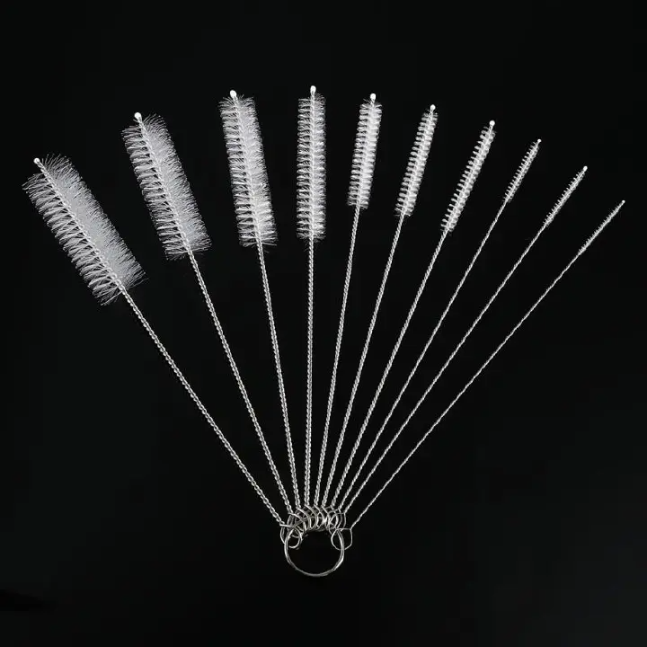 10pcs Nylon Bottle Straw Household Cleaning Brush Set Kitchen Cleaning Brushes Bristle Kit Tube Bottle Straw Washing Cleaner