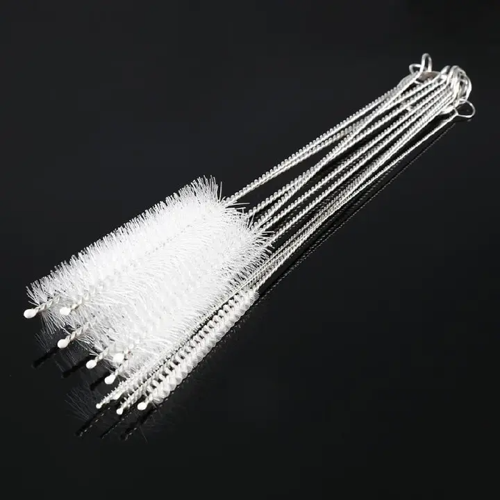 10pcs Nylon Bottle Straw Household Cleaning Brush Set Kitchen Cleaning Brushes Bristle Kit Tube Bottle Straw Washing Cleaner