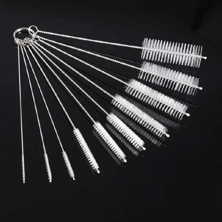 10pcs Nylon Bottle Straw Household Cleaning Brush Set Kitchen Cleaning Brushes Bristle Kit Tube Bottle Straw Washing Cleaner