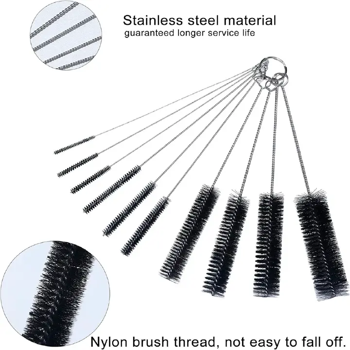10Pcs/Set Straw Cleaning Brushes Multifunction Flexible Handle Test Tube Bottle Straw Washing Cleaner Bristle Brush