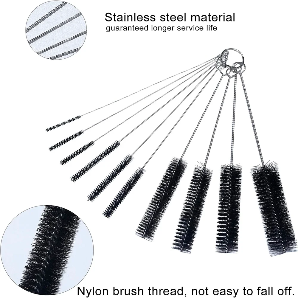 10Pcs/Set Straw Cleaning Brushes Multifunction Flexible Handle Test Tube Bottle Straw Washing Cleaner Bristle Brush