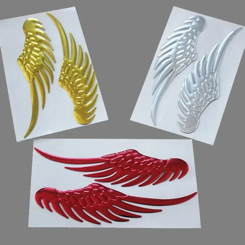 1pair 3D Dimensional Alloy Metal Car Stickers Angel Hawk Wings Emblem Badge Decal Car Logo Sticker Golden Silver Color Optional,Car Auto Sticker 3D Stereo Metal Angel Wing