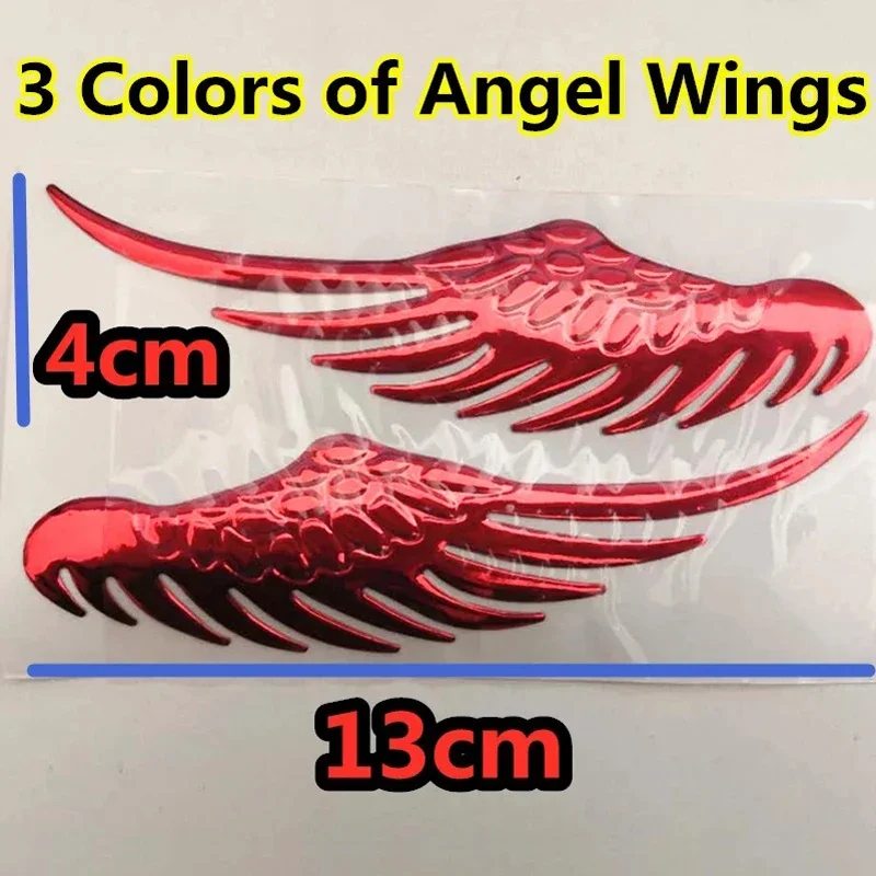 1pair 3D Dimensional Alloy Metal Car Stickers Angel Hawk Wings Emblem Badge Decal Car Logo Sticker Golden Silver Color Optional,Car Auto Sticker 3D Stereo Metal Angel Wing
