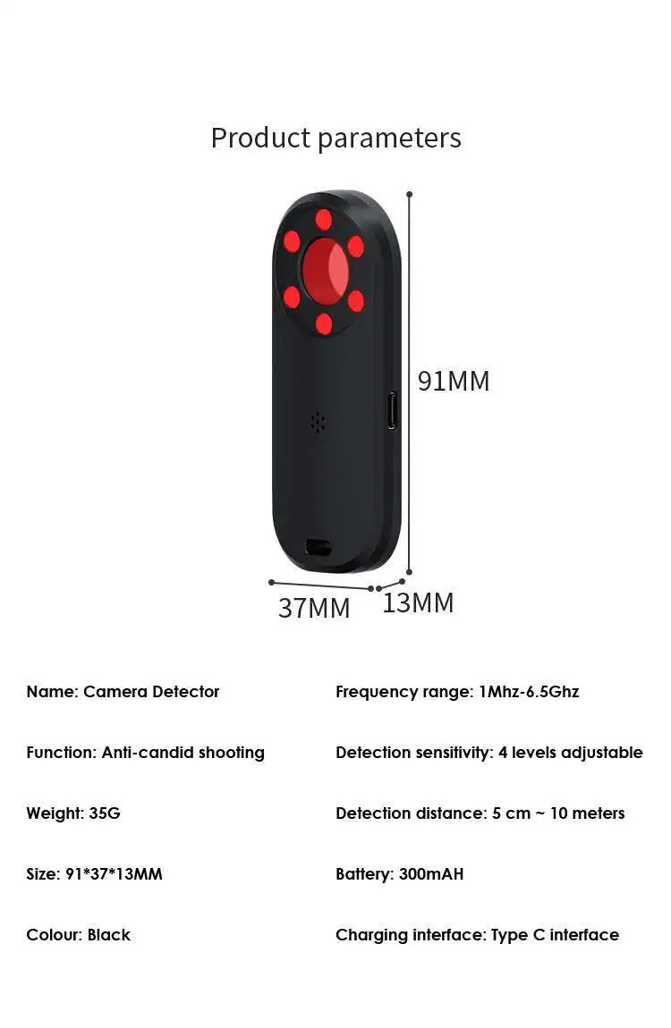 RF Signal Hidden Camera Detector Anti Spy Candid Pinhole Camara Magnetic GPS Locator Wireless Audio GSM Bug Finder AK400 Scanner