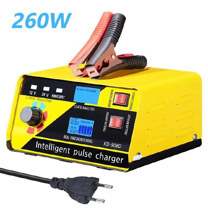 Adjustable manual car battery chargers 12V 20A 24V 20A universal pulse Repair Trickle lead acid battery charger for heavy duty
