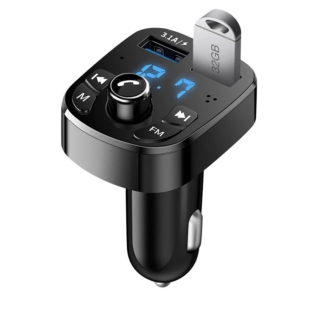 Car Mp3 Player Dual USB Fast Charger FM Transmitter Bluetooth-compatible5.0 Handsfree Car Kit Usb Flash Drive Plug Car Kit