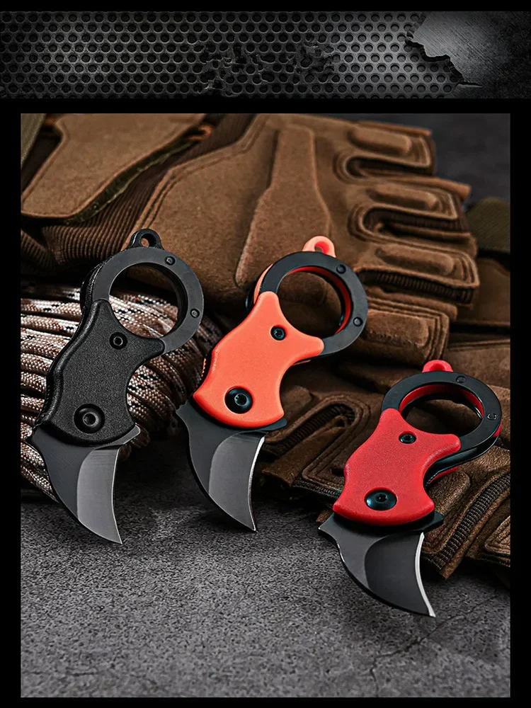 2024 New Outdoor Folding Knife EDC Key Fox Claw Box Cutter Necklace Knife Camping Portable Self-defense Pocket Knife