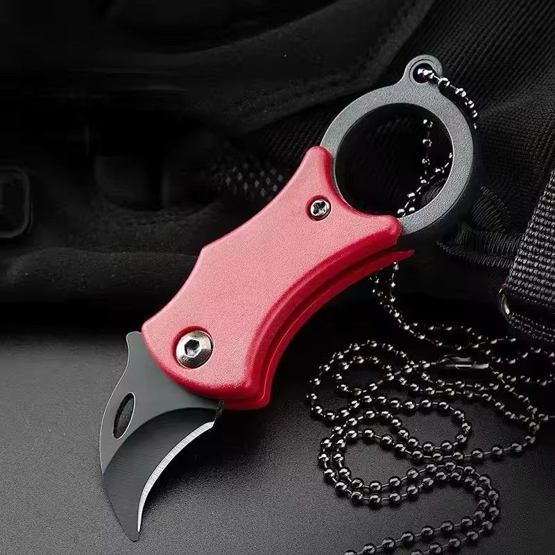 2024 New Outdoor Folding Knife EDC Key Fox Claw Box Cutter Necklace Knife Camping Portable Self-defense Pocket Knife