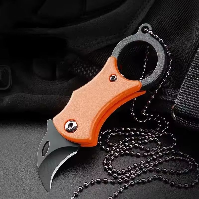 2024 New Outdoor Folding Knife EDC Key Fox Claw Box Cutter Necklace Knife Camping Portable Self-defense Pocket Knife