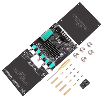2.1 Channel BT Audio Amplifier Module AUX BT5.0 Audio Input Subwoofer Left and Right Channel Output Sound Power Amplifier Board Amplifier Power Subwoofer Treble AMP