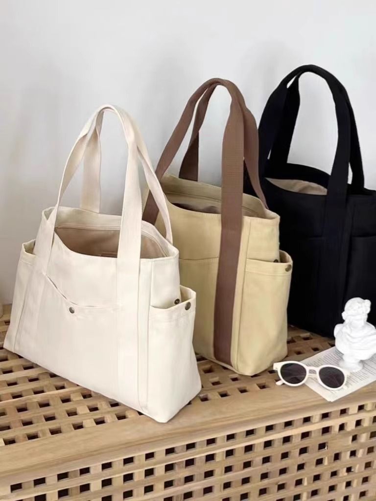 2025 Now Large Capacity Canvas Tote Bags for Work Commuting Carrying Bag College Style Student Outfit Book Shoulder Bag