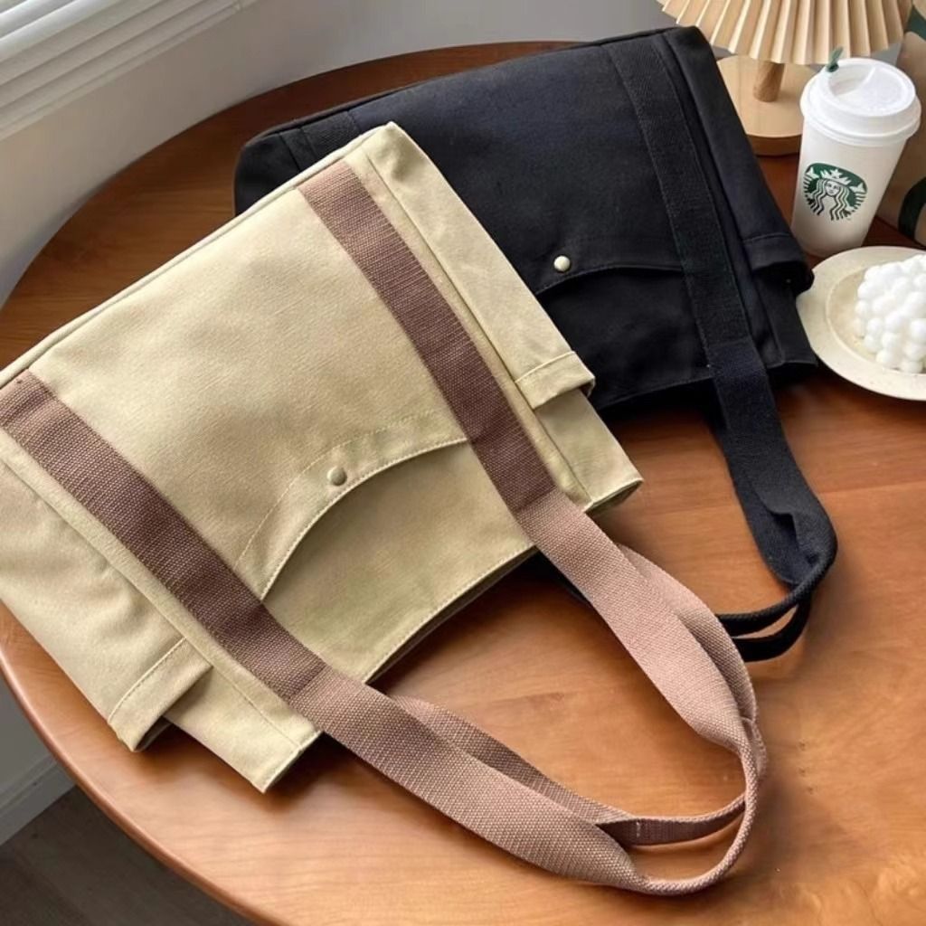 2025 Now Large Capacity Canvas Tote Bags for Work Commuting Carrying Bag College Style Student Outfit Book Shoulder Bag