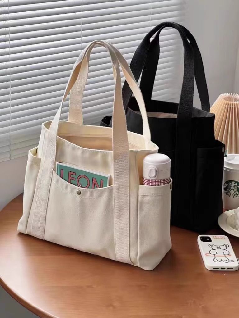 2025 Now Large Capacity Canvas Tote Bags for Work Commuting Carrying Bag College Style Student Outfit Book Shoulder Bag