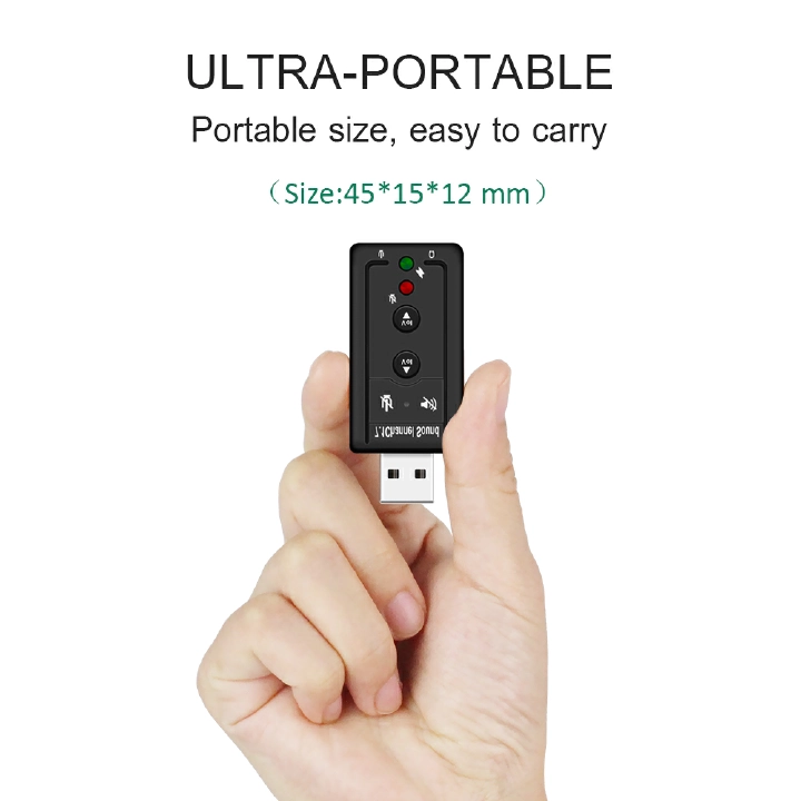 7.1 External USB Sound Card USB to Jack 3.5mm Headphone Audio Adapter For Mac Win Compter