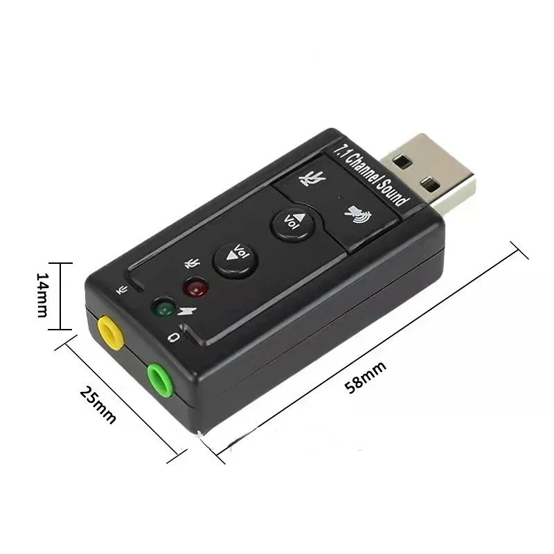 7.1 External USB Sound Card USB to Jack 3.5mm Headphone Audio Adapter For Mac Win Compter