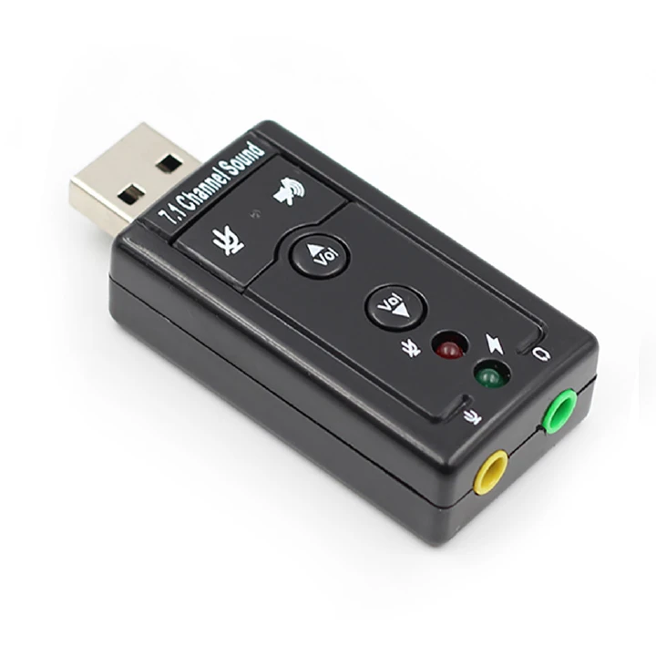 7.1 External USB Sound Card USB to Jack 3.5mm Headphone Audio Adapter For Mac Win Compter