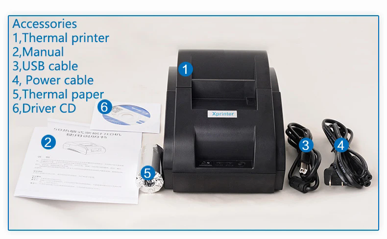 Xprinter 58mm Thermal Printer Machine Protable USB&USB+Bluetooth Receipt Printer for Android IOS Ticket POS Printer Bill Machine
