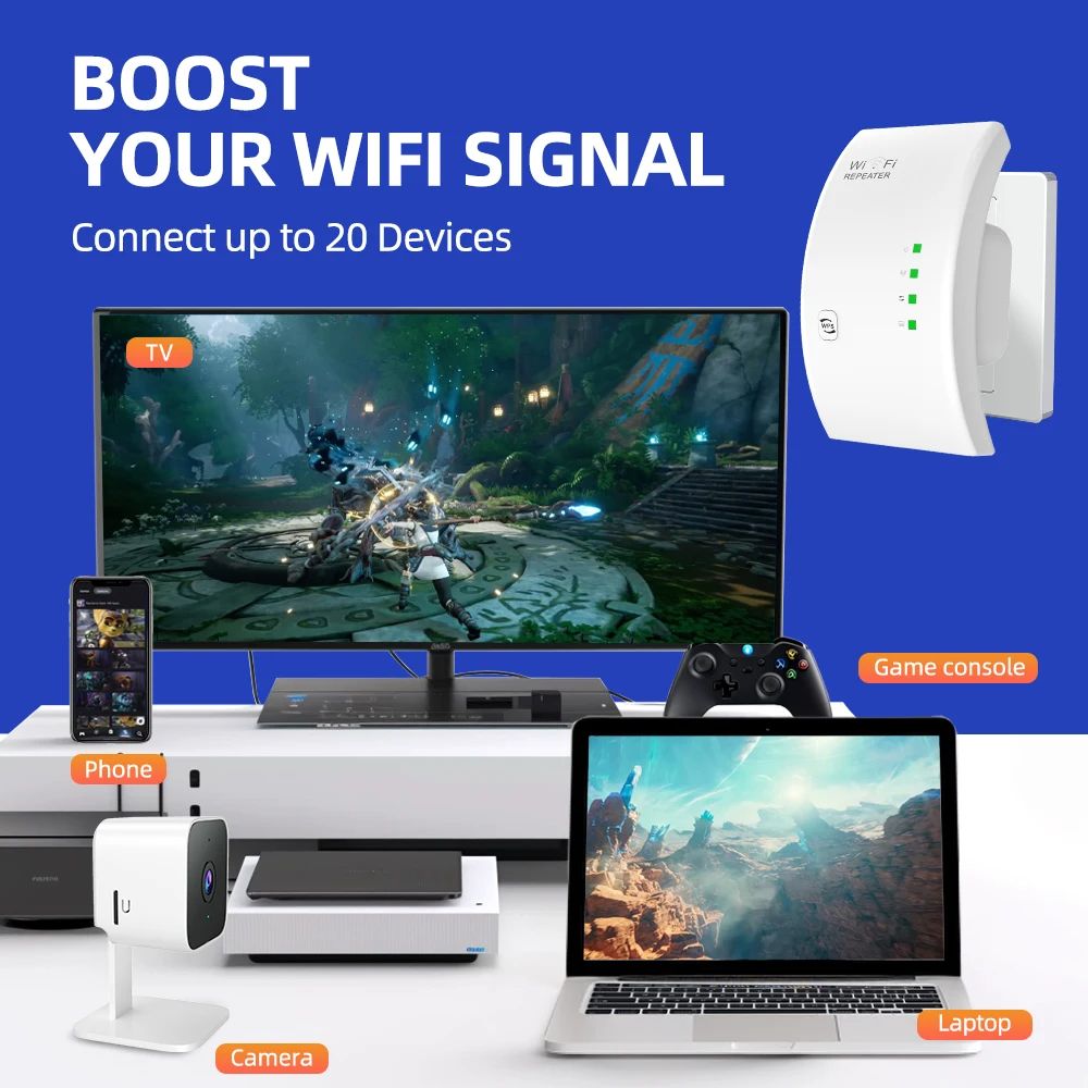 Wireless WiFi Range Extender Wi-fi Repeater 300Mbps 2.4Ghz Signal Boosters Network Amplifier 802.11n/b/g wi fi Expend for Router