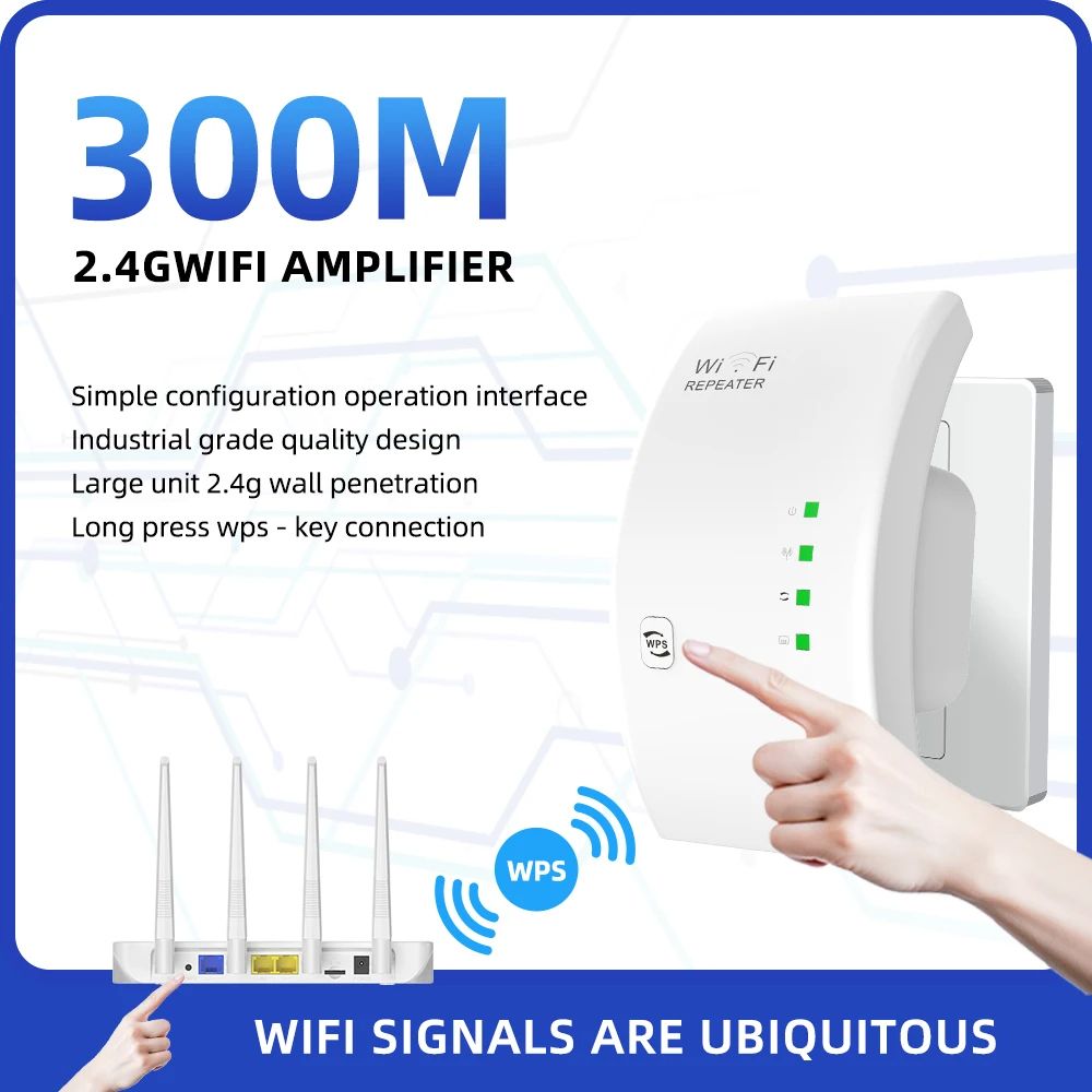 Wireless WiFi Range Extender Wi-fi Repeater 300Mbps 2.4Ghz Signal Boosters Network Amplifier 802.11n/b/g wi fi Expend for Router