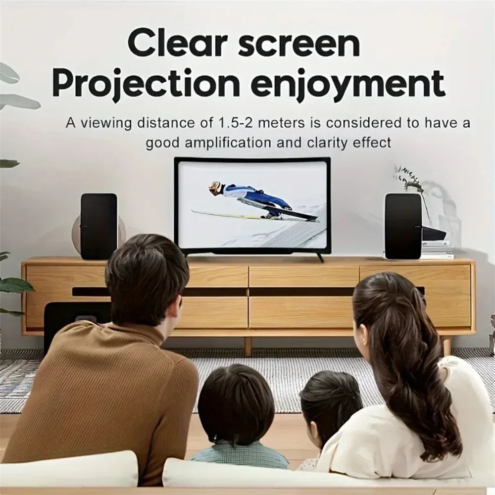 12 inch 14 inch New Desktop Mobile Phone Curved Screen Magnifier 3D HD Video Amplifier Stand For Enlarge Phone Screen Foldable Holder Black one size