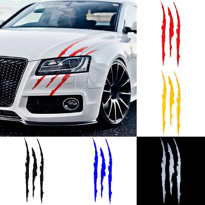Wolf Claw Car Stickers Car Hood Vinyl Sticker Creative Headlight Decor Decal Monster Claw Scratches Vinyl Film Auto Decoration