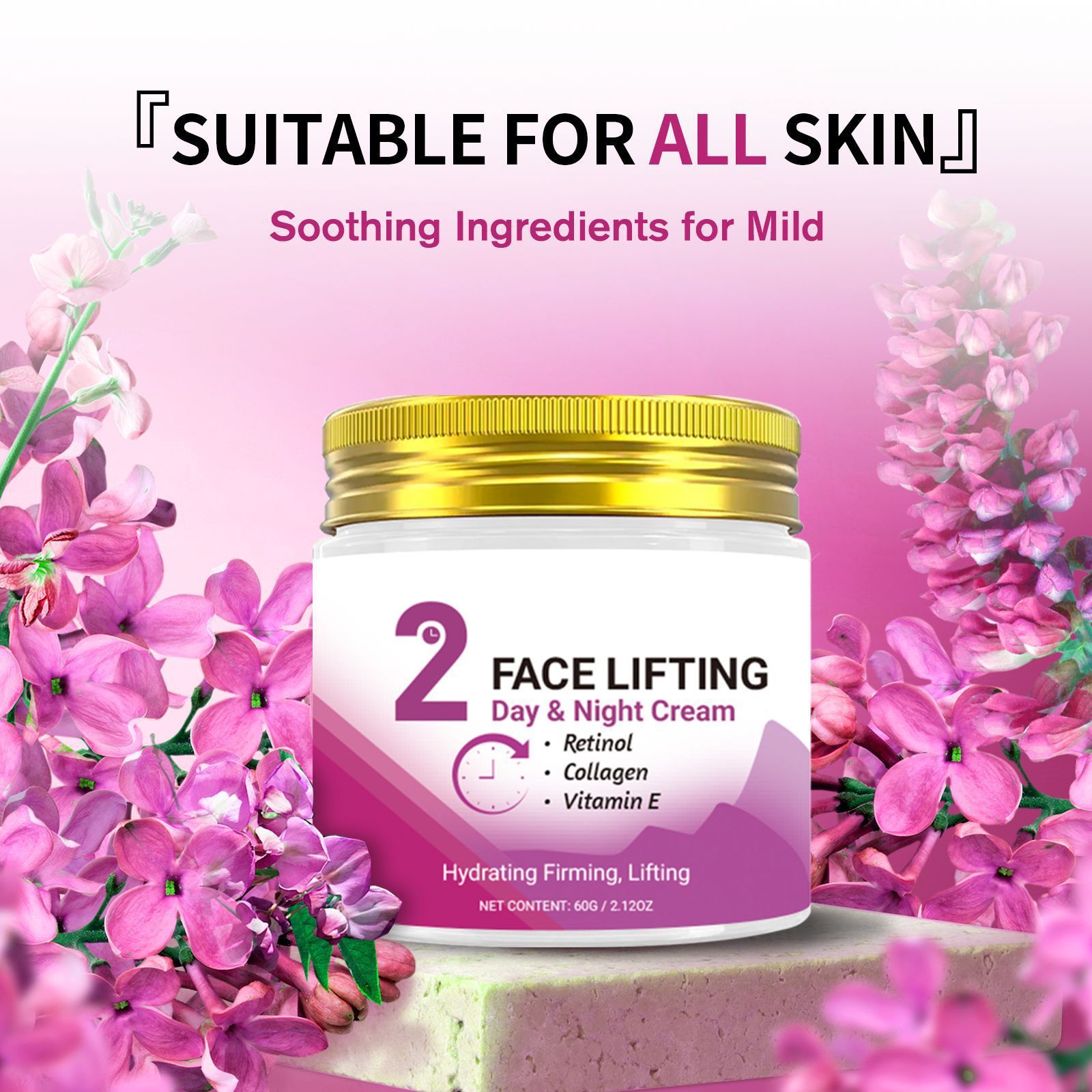 Instant Face Lifting Cream for Day And Night - Collagen-Infused Tightening Cream with Retinol, Collagen, Turmeric, Hyaluronic Acid, And Vitamin CE - Hydrating And Smoothing for Every Skin Type