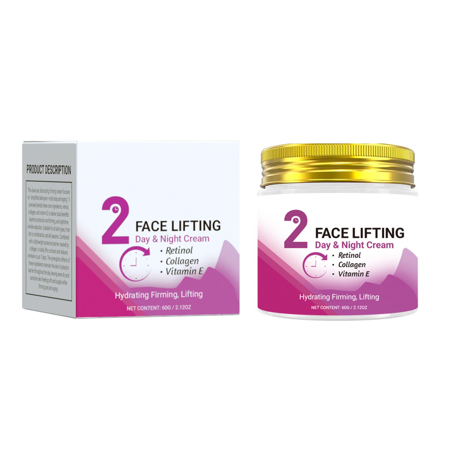 Instant Face Lifting Cream for Day And Night - Collagen-Infused Tightening Cream with Retinol, Collagen, Turmeric, Hyaluronic Acid, And Vitamin CE - Hydrating And Smoothing for Every Skin Type