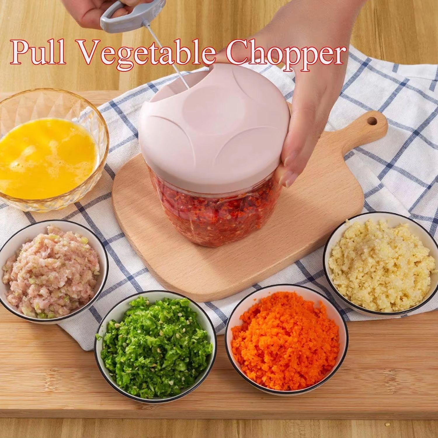 500ML Manual Meat Mincer Garlic Chopper Rotate Garlic Press Crusher Vegetable Onion Cutter Kitchen Cooking Accessories