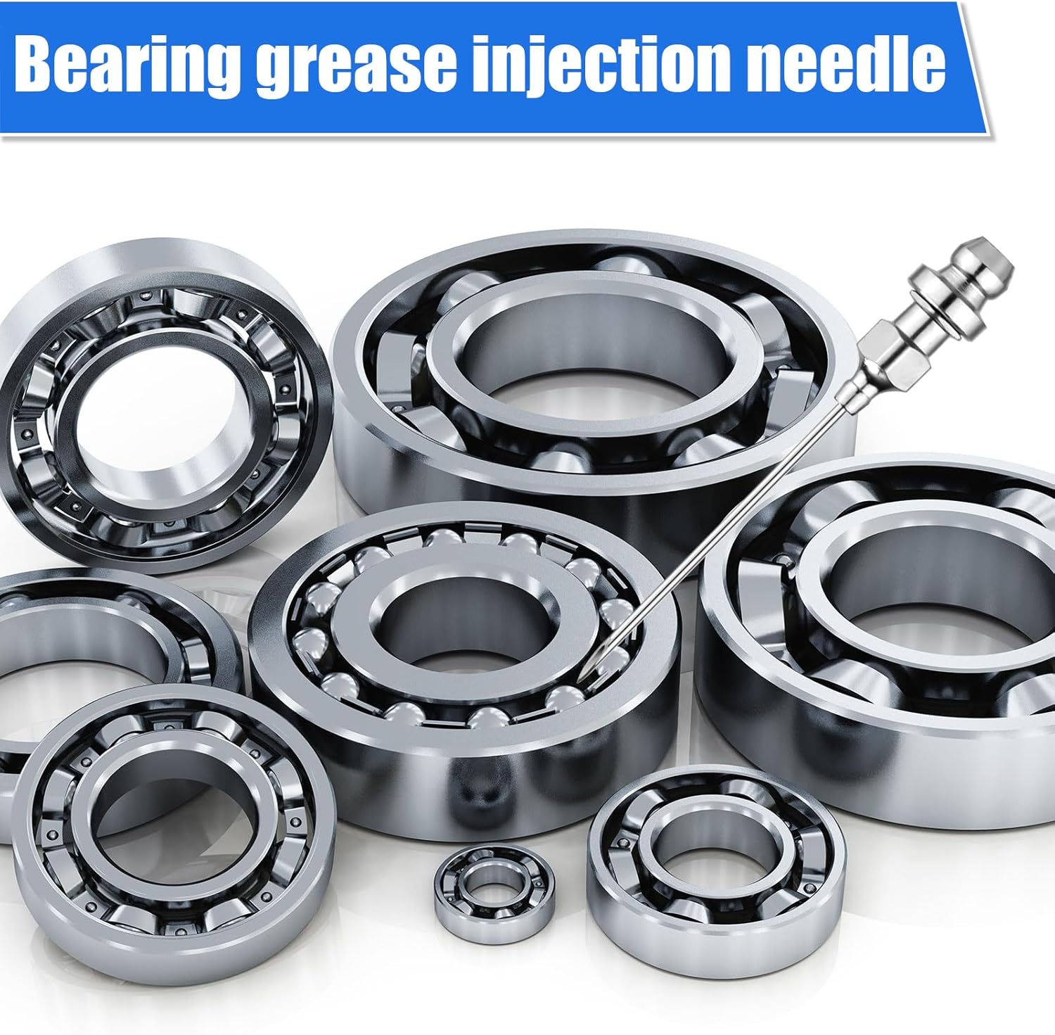 7Pcs Grease Gun Coupler Kit with Needle Adapter for Grease Fitting Zerk Nipples Universal Grease Gun Coupler Set