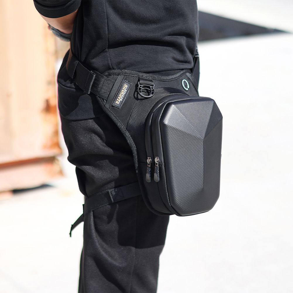 Motorcycle Leg Bag, Thigh Bag, Motorcycle Cycling Drop Leg Bag, Drop Leg Bag Crossbody Shoulder Purse Hard Shell Fanny Pack Tactical Motorcycle Waist Pack for Men Women Cycling Hiking Climbing
