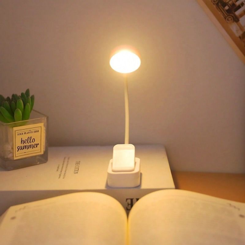 White LED Clip-On Book Light with Three Color Temperatures, Adjustable Brightness, Mini Lightweight Bedside Reading Light- Batteries Not Included, Clip-On LED Book Light, Study Light, Night Reader