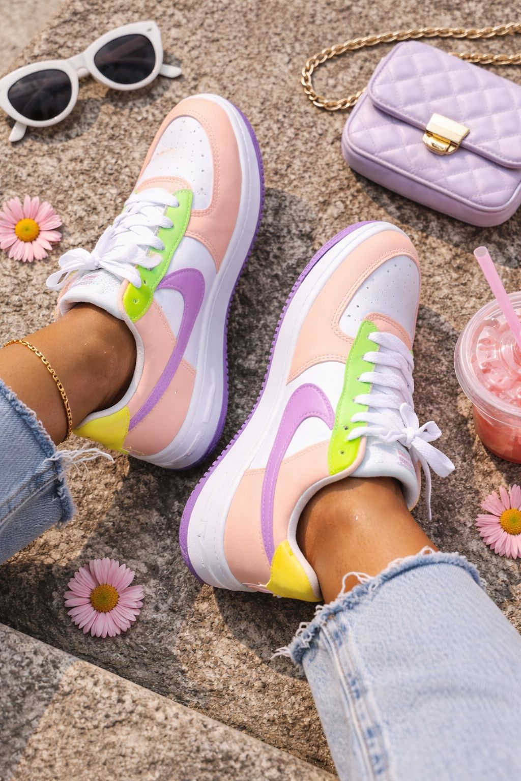 New Fashion Cute Pink Custom Airforce Sneakers