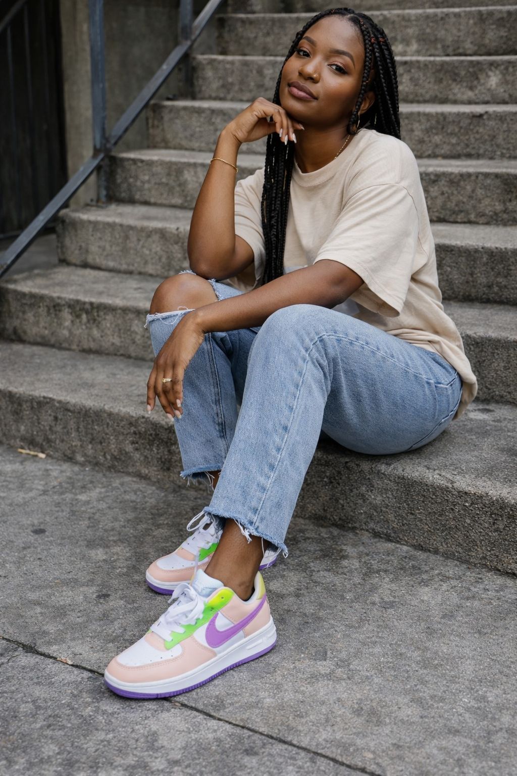 New Fashion Cute Pink Custom Airforce Sneakers