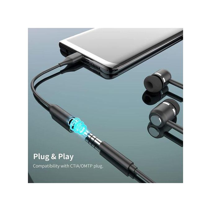 Samsung Type C To 3.5 Mm Jack Audio Connector Noise Cancel Headphones