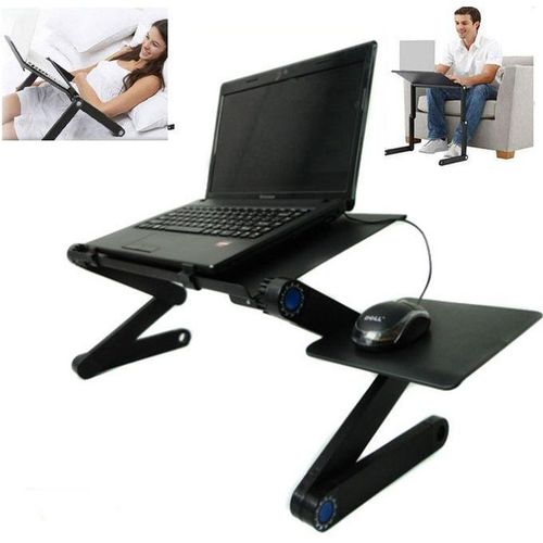 Adjustable Laptop Table,Laptop Stand for Bed Portable Lap DeskLaptop Notebook Riser with Mouse Pad Side Reading Bed Tray Standing Desk