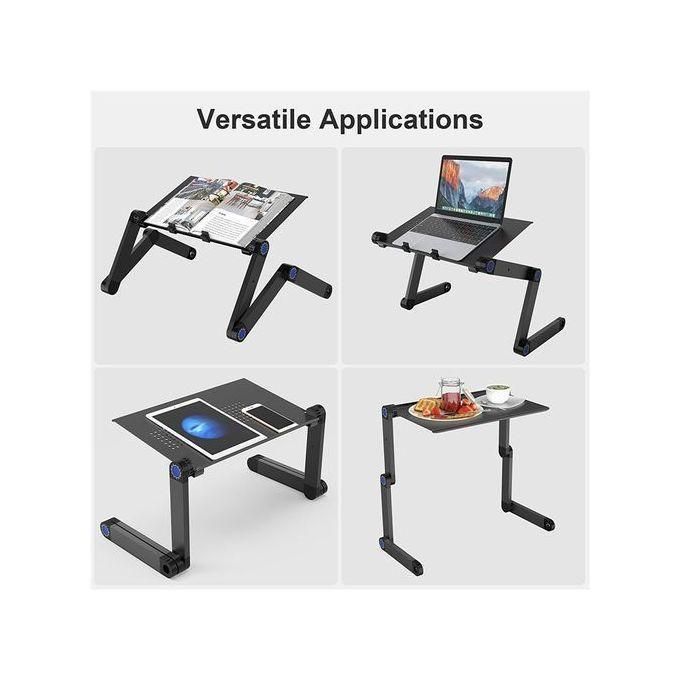 Adjustable Laptop Table,Laptop Stand for Bed Portable Lap DeskLaptop Notebook Riser with Mouse Pad Side Reading Bed Tray Standing Desk